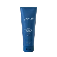 Blue tube of glymed+ Cell Protection Balm on a white background