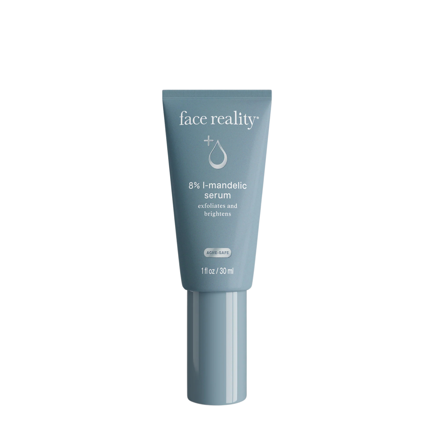 Face Reality 8% l-mandelic serum in a blue tube.