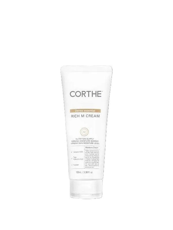 Corthe Rich M Cream tube on a white background