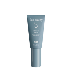 Face Reality retinal b3 serum in a blue tube.